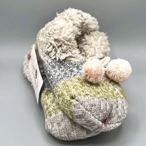 Secret Treasures Kids' Knit Slippers with Pom-Poms